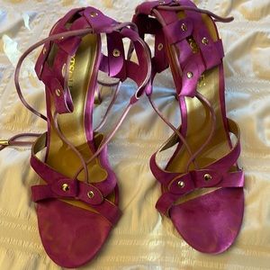 Beautiful purple lace up heels